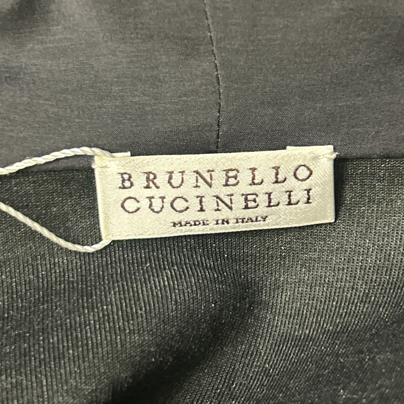 Brunello Cucinelli Women's Grey Silk Blend Hoodie With Embellished Detailing