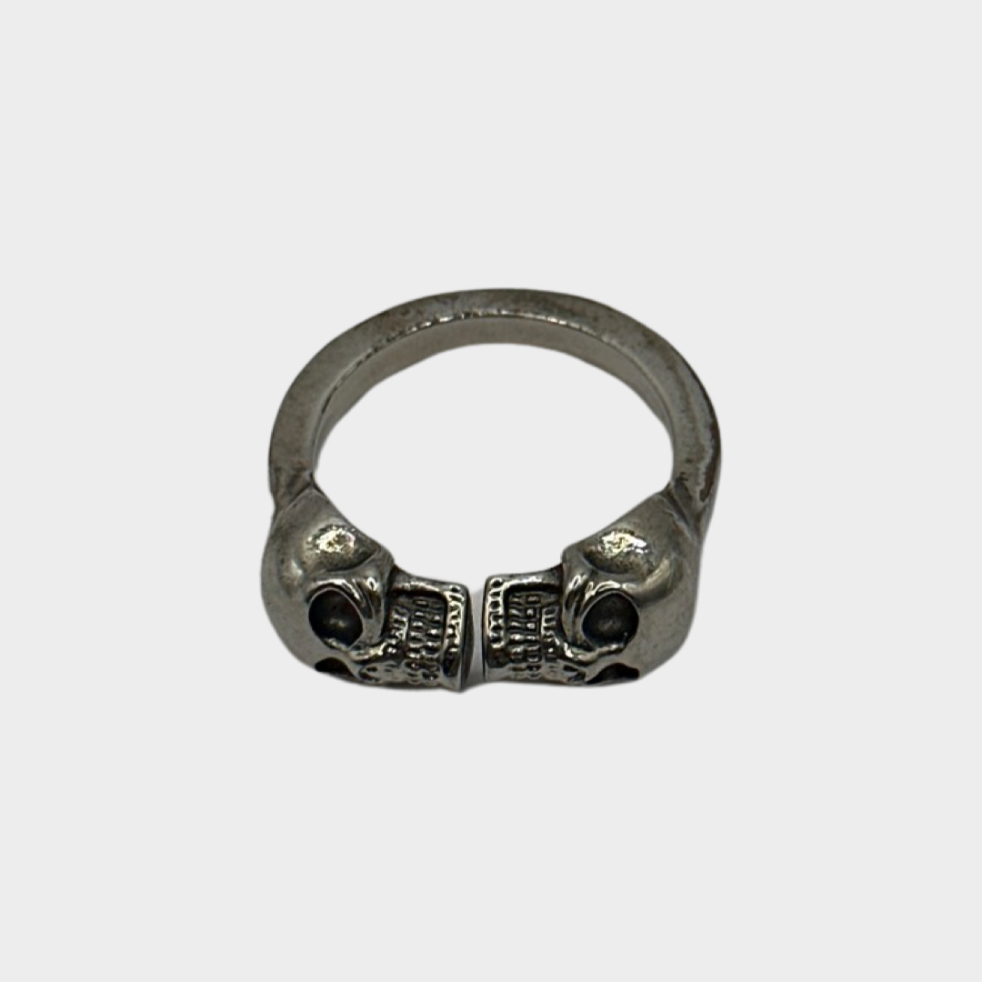 Alexander mcqueen double hot sale skull ring