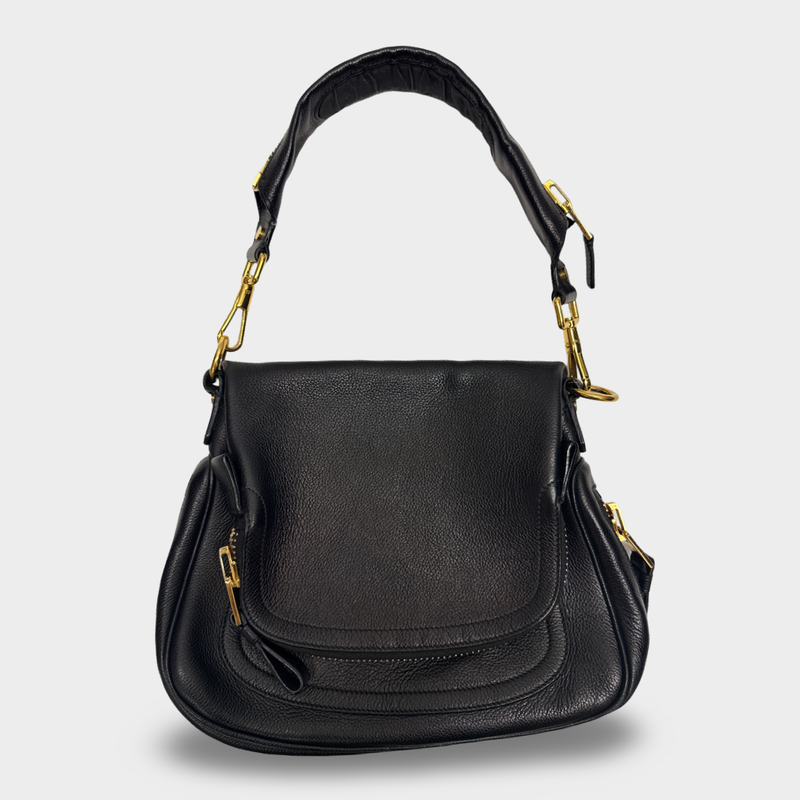 TOM FORD WOMEN'S GRAIN LEATHER JENNIFER BLACK STRAP BAG