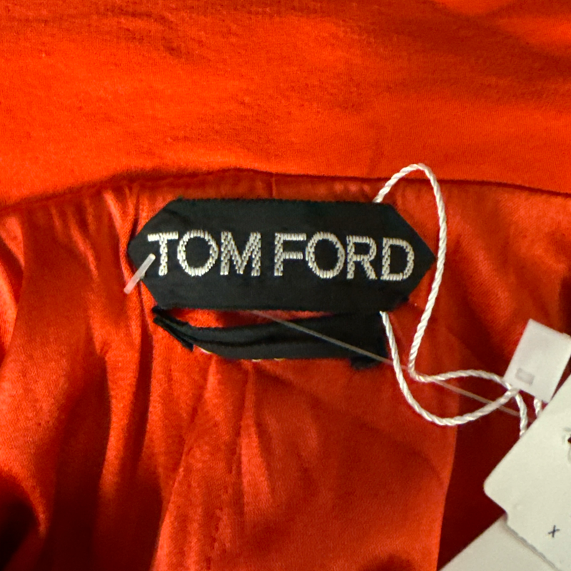 Tom Ford Orange Red Silk Knee-Length Dress