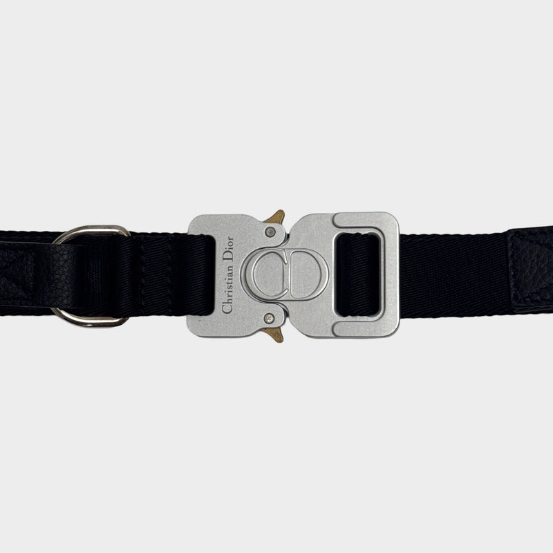 Dior men's black saddle belt