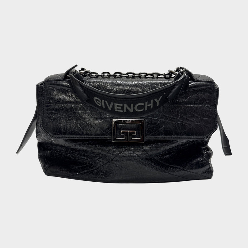 Givenchy ID Flap Black Patent Leather Cross-body Handbag