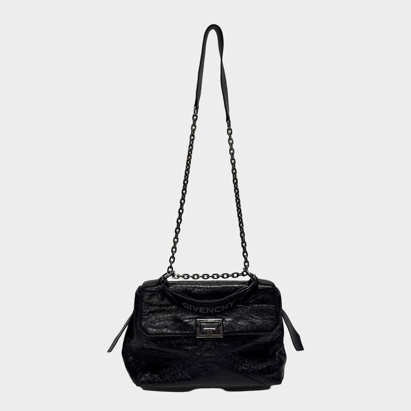 Givenchy ID Flap Black Patent Leather Cross-body Handbag