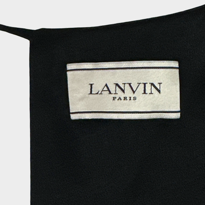 LANVIN black flared short-sleeves mini dress