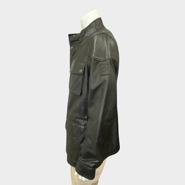 Belstaff men's black leather hunting jacket – Loop Generation