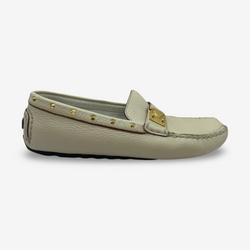 Louis Vuitton Women's Ecru Leather Loafers