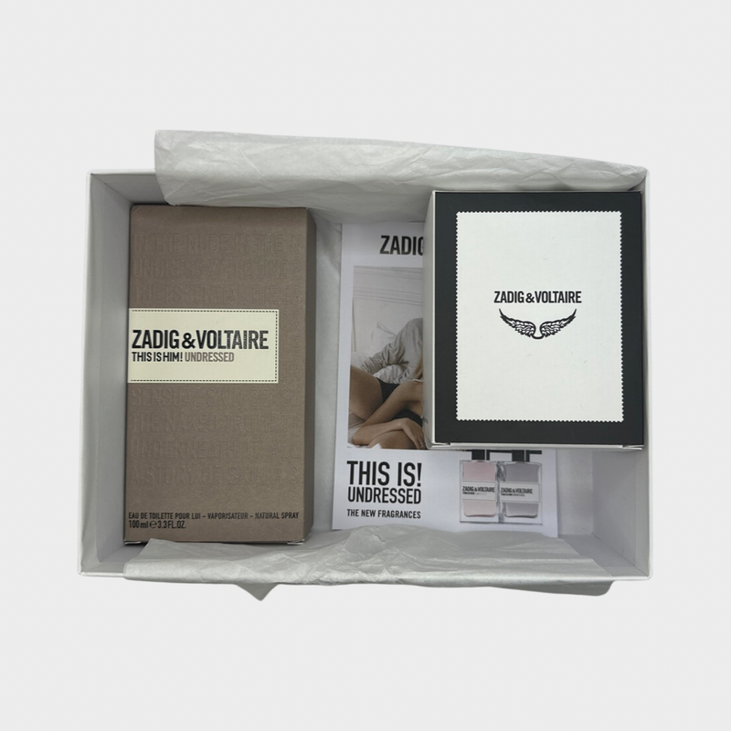 Zadig&Voltaire men's undressed set of fragrance and candle