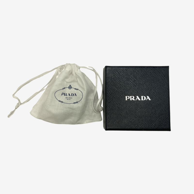 Prada Unisex Silver Airpods Chain With Mint Emblem Detail