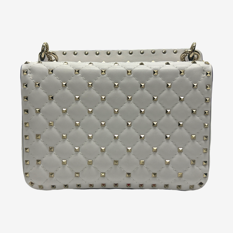 Valentino Garavani Women's White Leather Rockstud VLTN Handbag