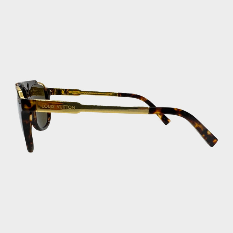 Louis Vuitton Gold and Tortoise Sunglasses