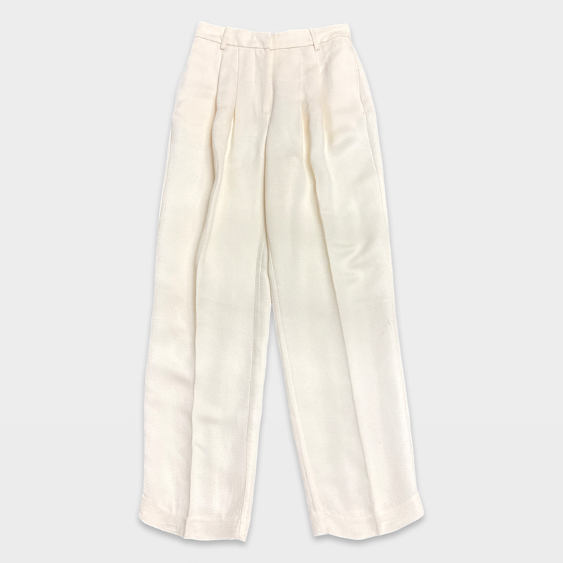 CO Women's ecru viscose trousers