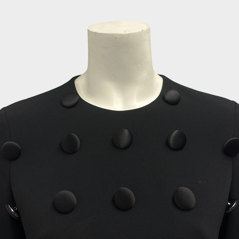 David Koma Black Dress With Buttons