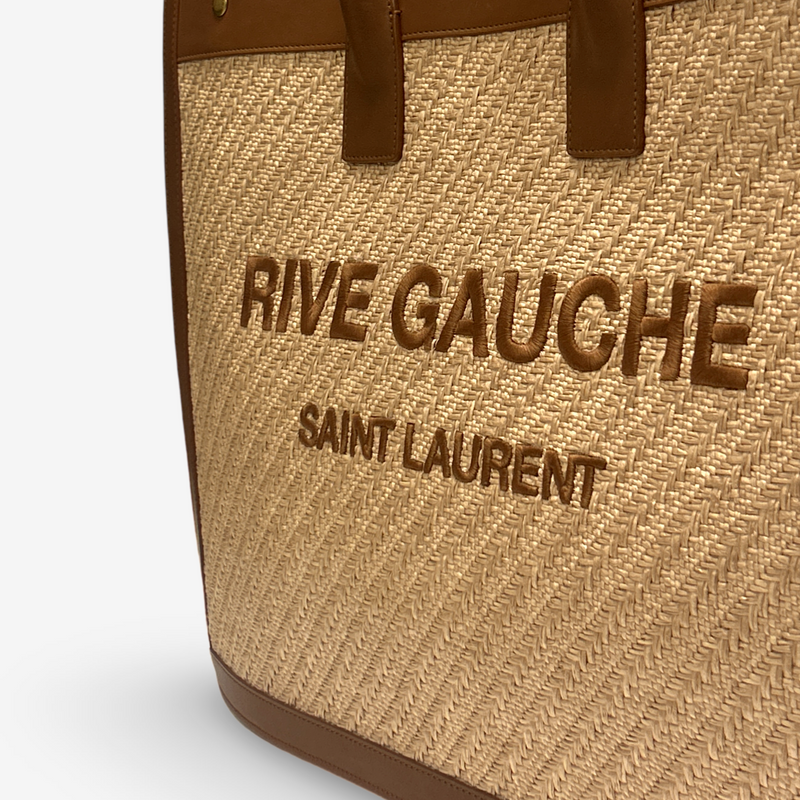 Saint Laurent Women's Woven Raffia Rive Gauche Tote Bag