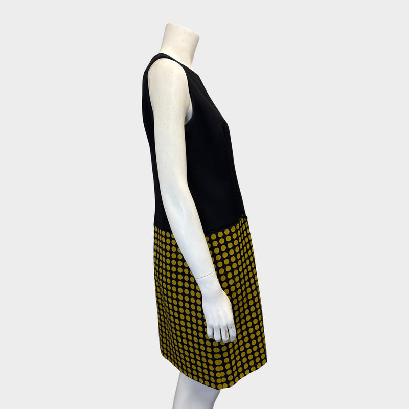 Bottega Veneta Black and Yellow Polka Dot Dress