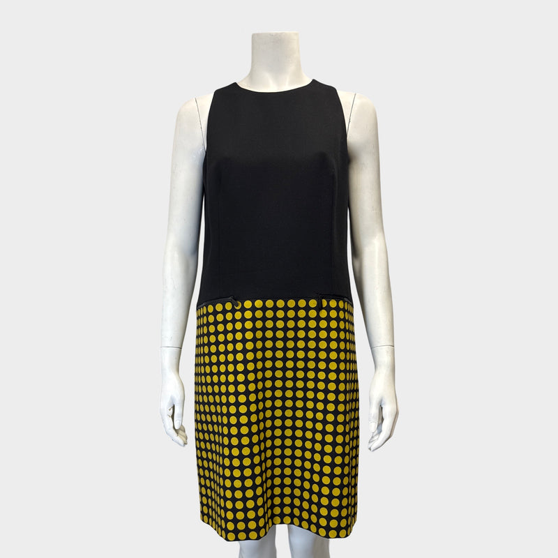 Bottega Veneta Black and Yellow Polka Dot Dress