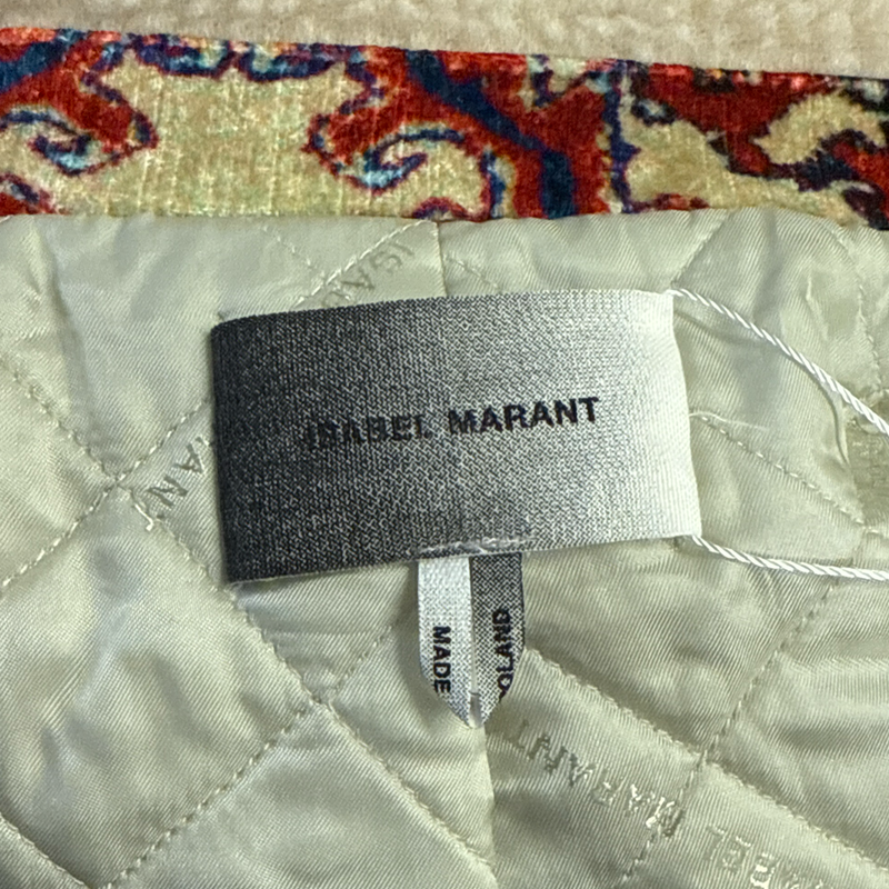 Isabel Marant Men's shearling-collar abstract-print jacket