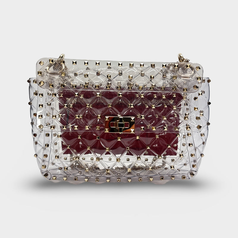 Valentino PVC Medium Rockstud Spike Shoulder Bag