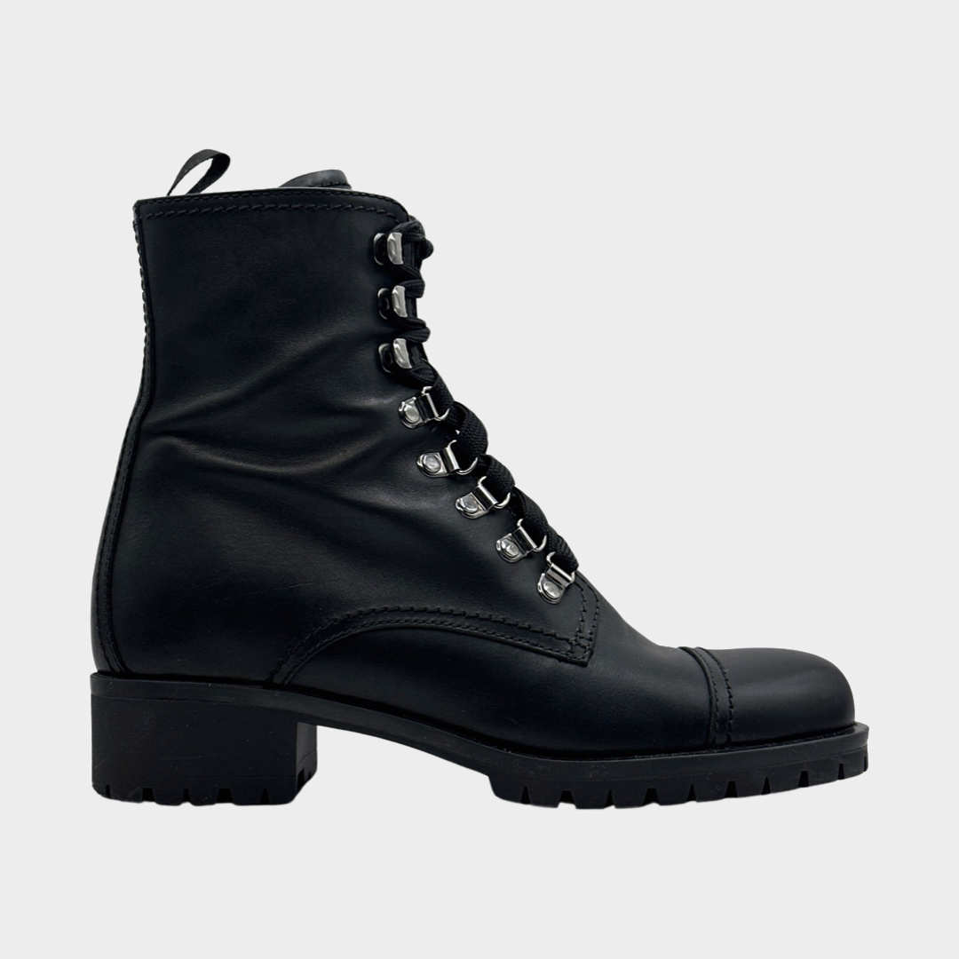 prada leather combat boots