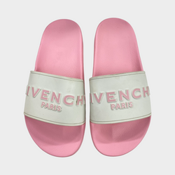 Givenchy women's pink and white rubber slides