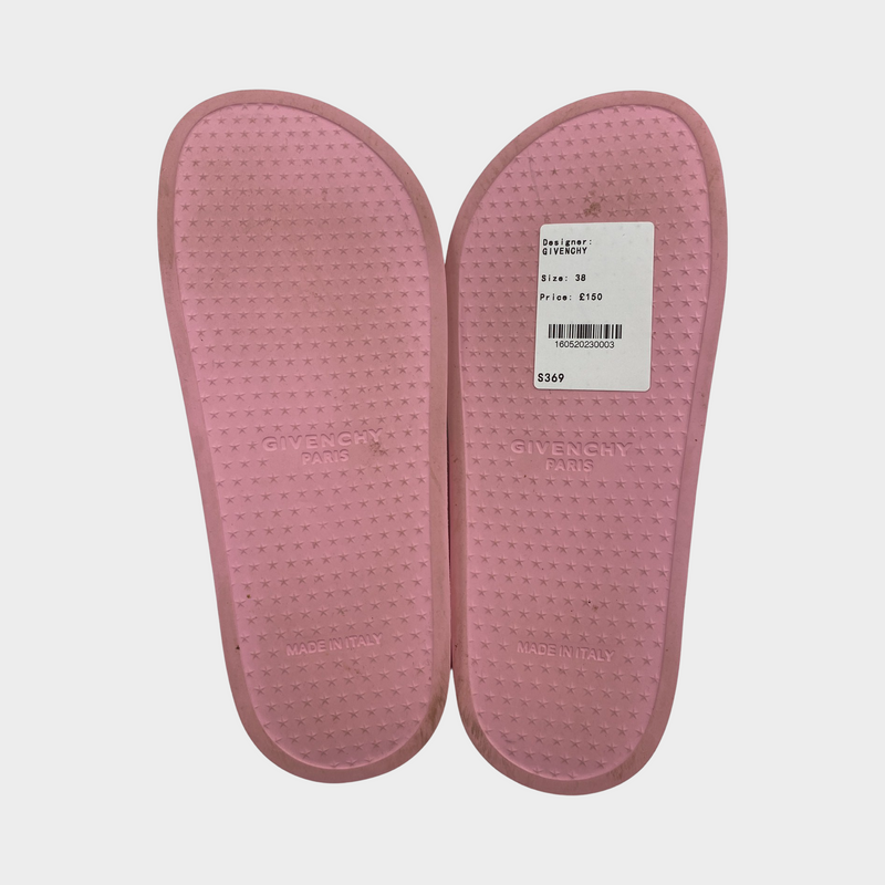 Givenchy women's pink and white rubber slides