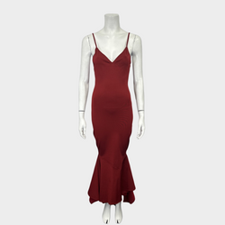 Alexandre Vauthier red elasticated peplum hem maxi dress