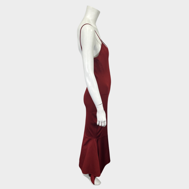 Alexandre Vauthier red elasticated peplum hem maxi dress