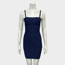 Herve Leger navy blue strappy mini dress