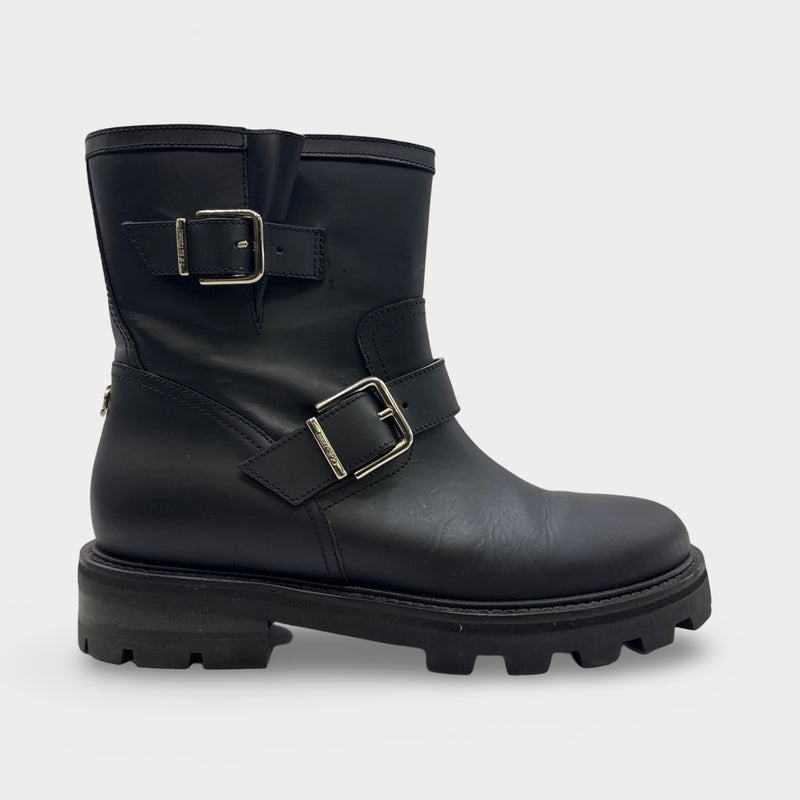 Jimmy Choo Youth II Black Biker Boots