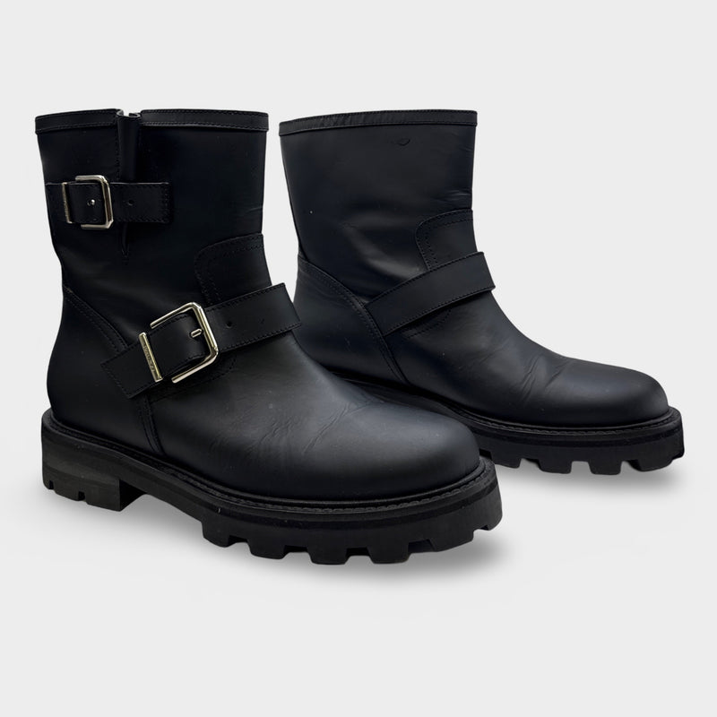 Jimmy Choo Youth II Black Biker Boots