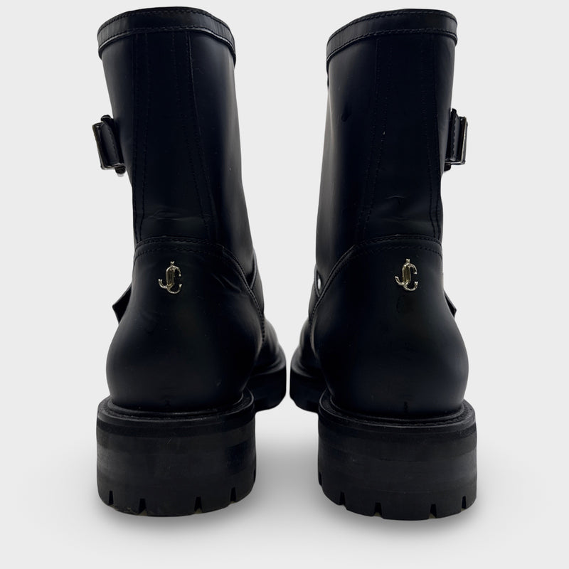 Jimmy Choo Youth II Black Biker Boots