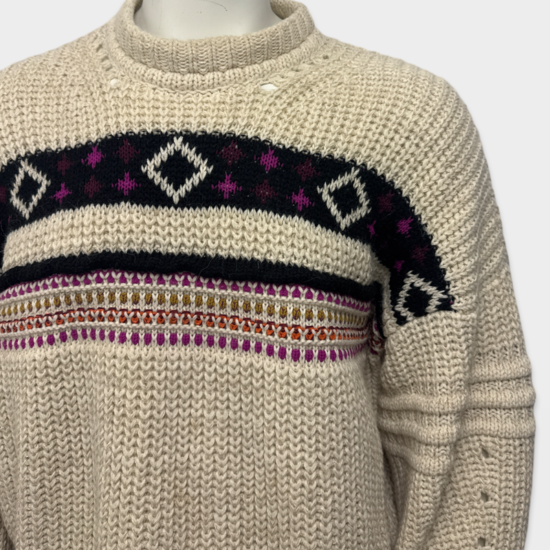 Isabel Marant Men's Cooper Jacquard-Knit Cream Sweater