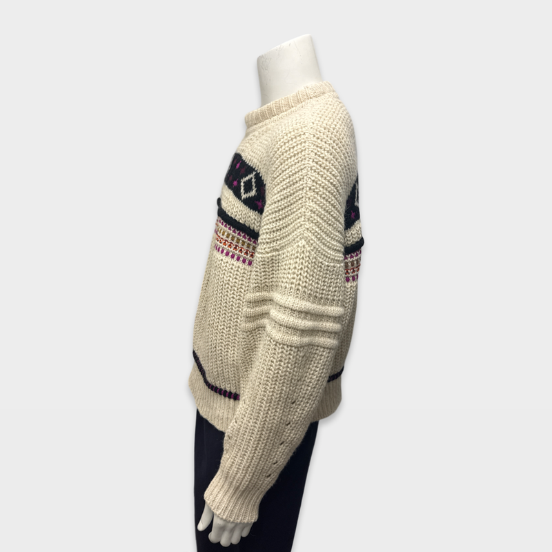 Isabel Marant Men's Cooper Jacquard-Knit Cream Sweater