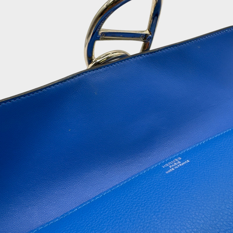 Hermès Egee Blue Evercolor Clutch