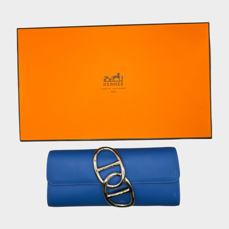 Hermès Egee Blue Evercolor Clutch