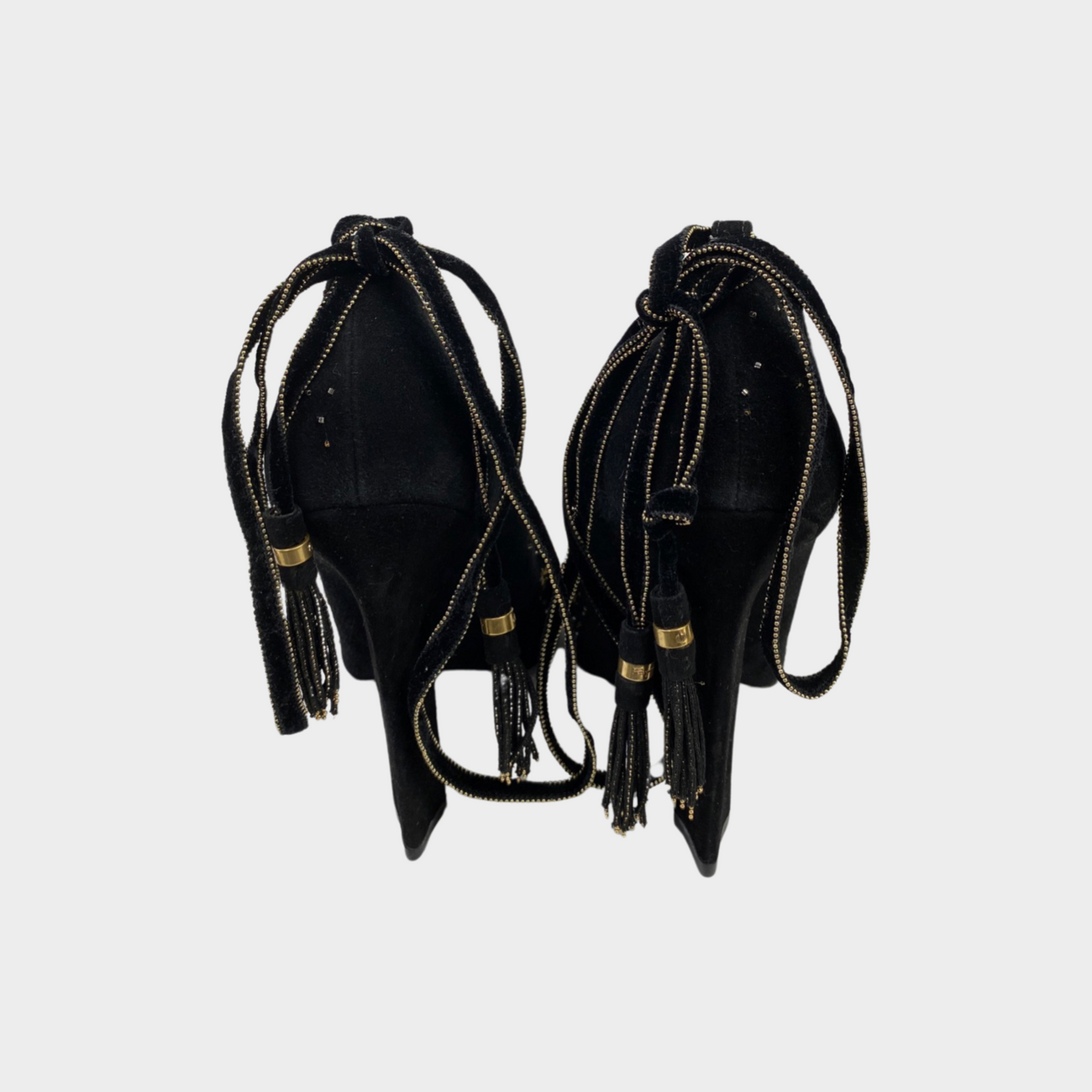 SALVATORE FERRAGAMO Black Suede Heels (US 10 / EU 40) #28330 – ALL