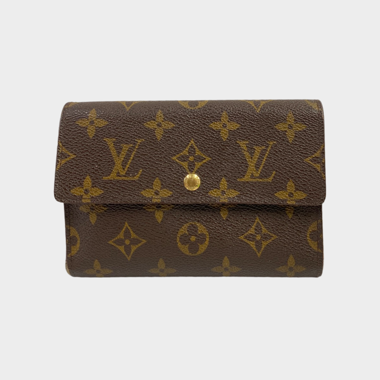 LOUIS VUITTON Monogram Canvas Trifold Wallet Brown