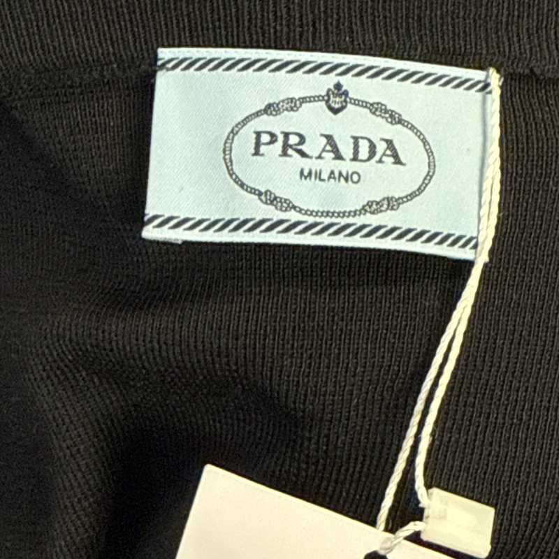 Prada Women's Black Woven Silk Cardigan