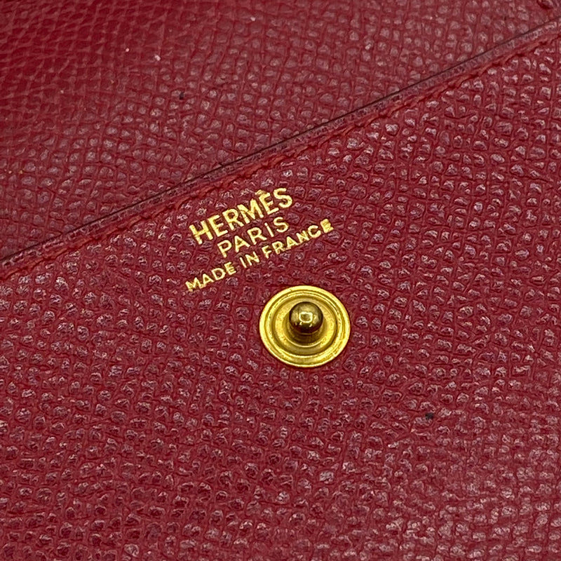 Hermès dark red leather cardholder