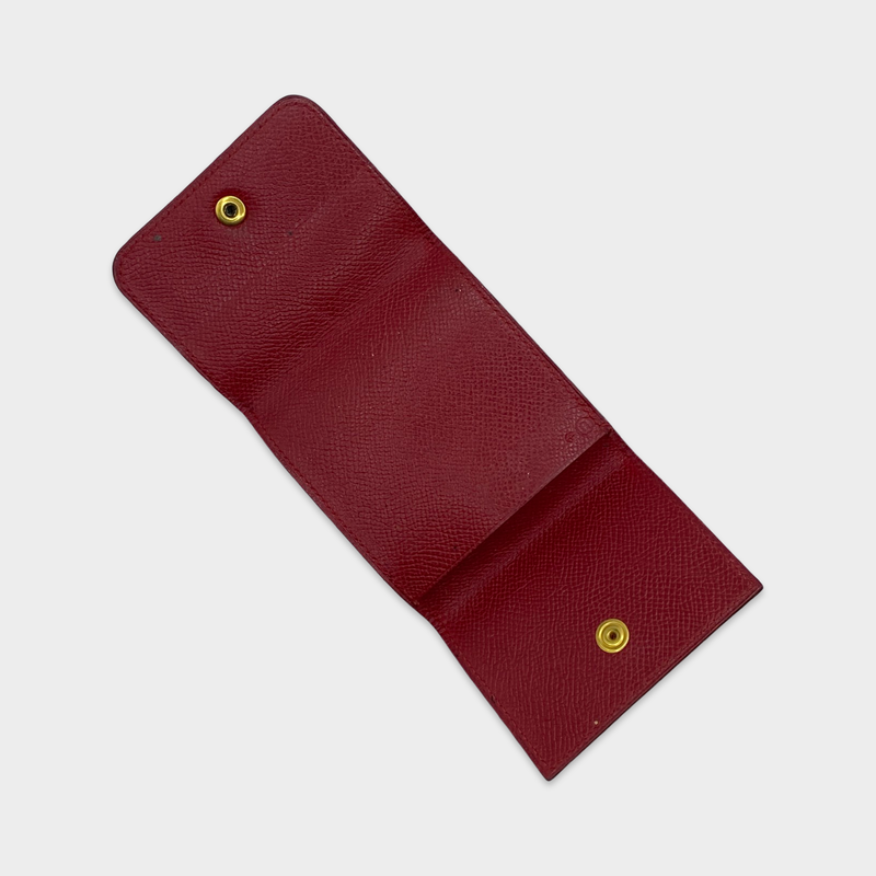 Hermès dark red leather cardholder