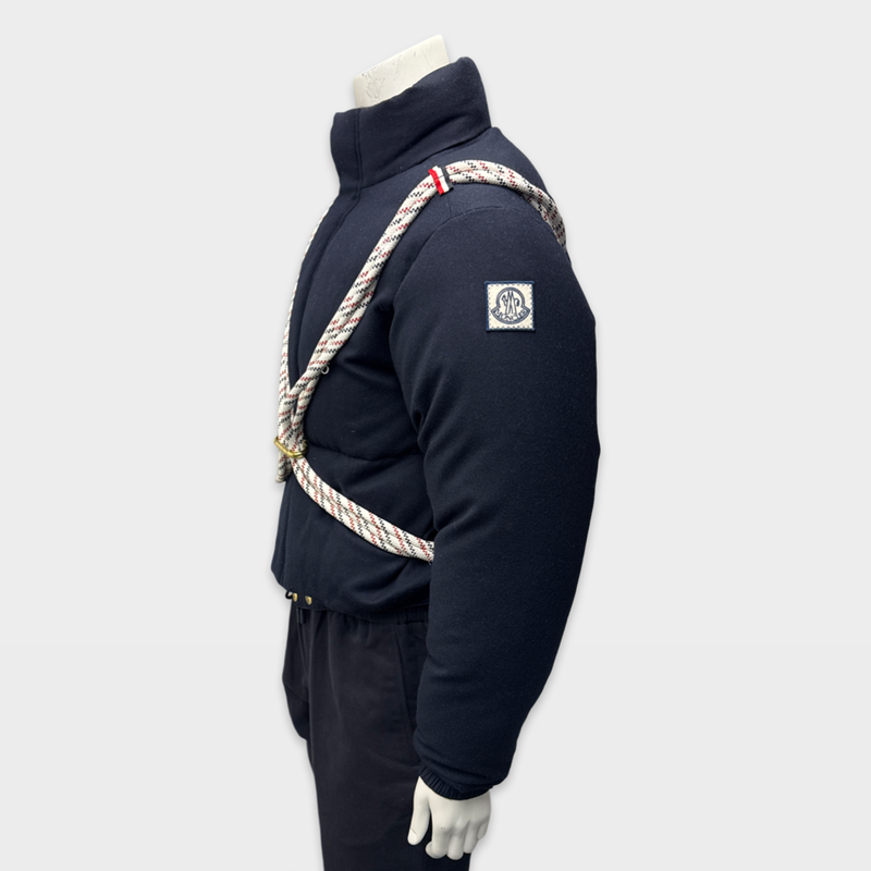 Moncler Men's Gamme Blue Navy wool puffer Jacket