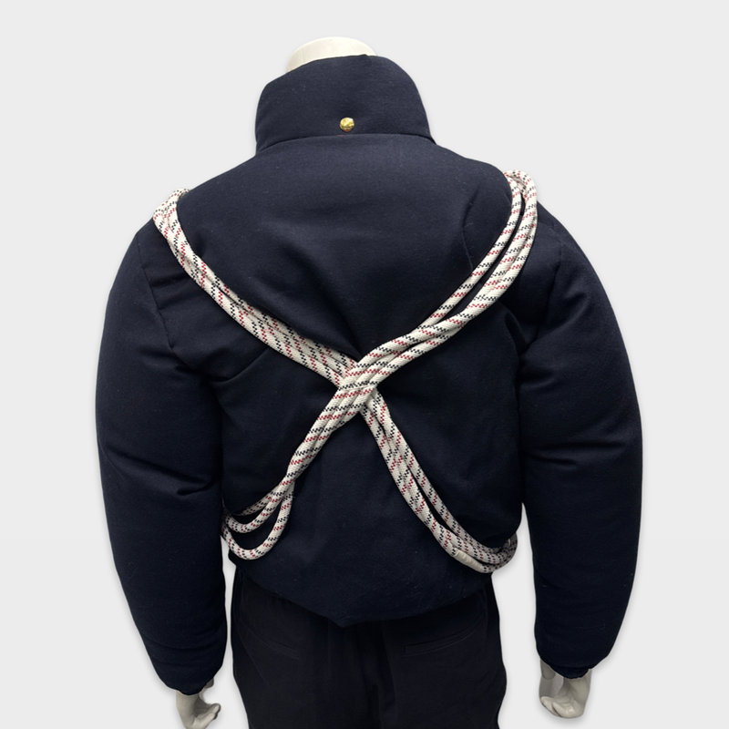 Moncler Men's Gamme Blue Navy wool puffer Jacket