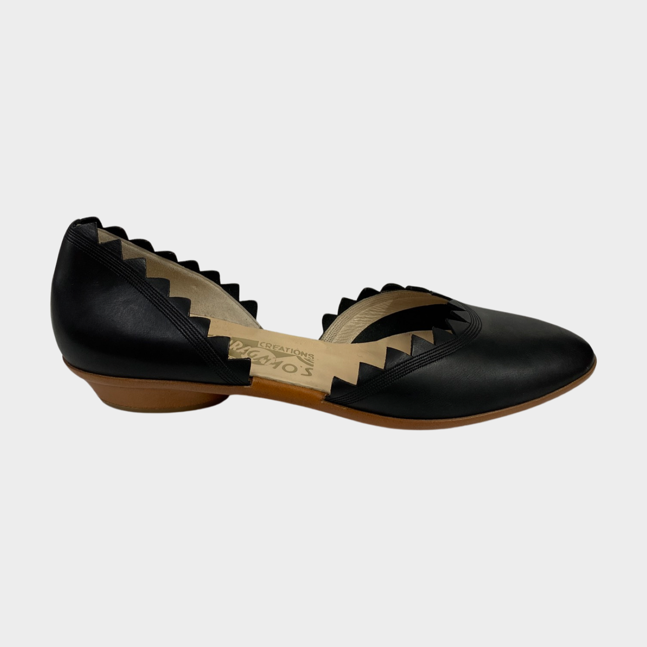 Salvatore Ferragamo women's black limited edition leather flats