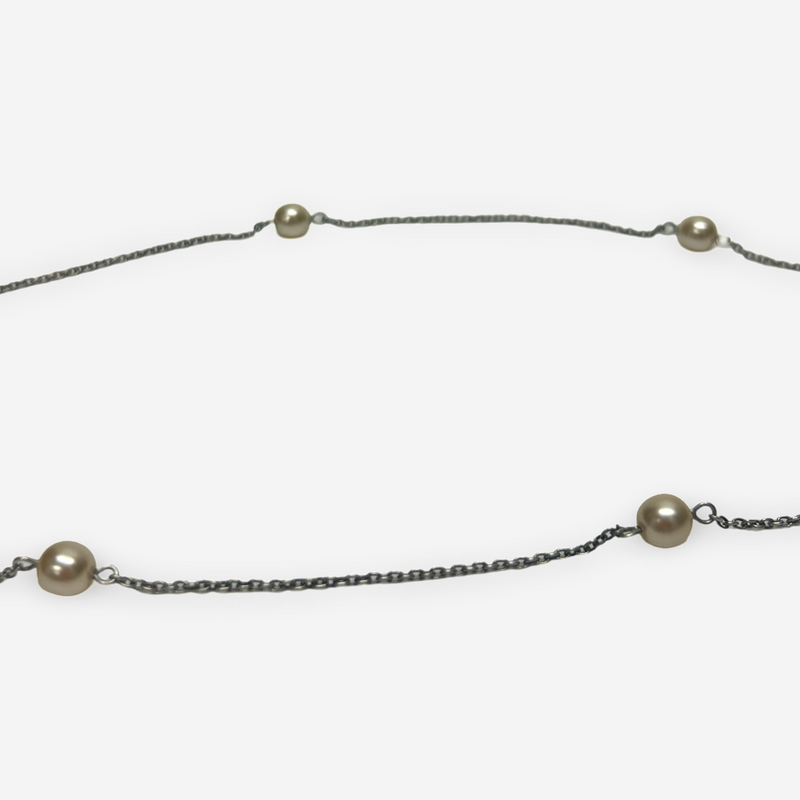 Céline Women's Silver Necklace With Pearls