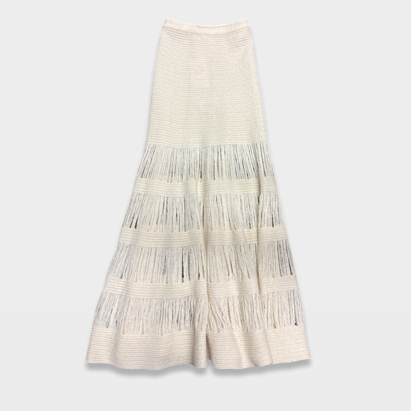 Gabriela Hearst ecru wool skirt