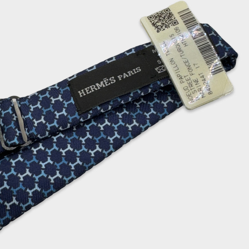 Hermès Blue Logo Bow Tie