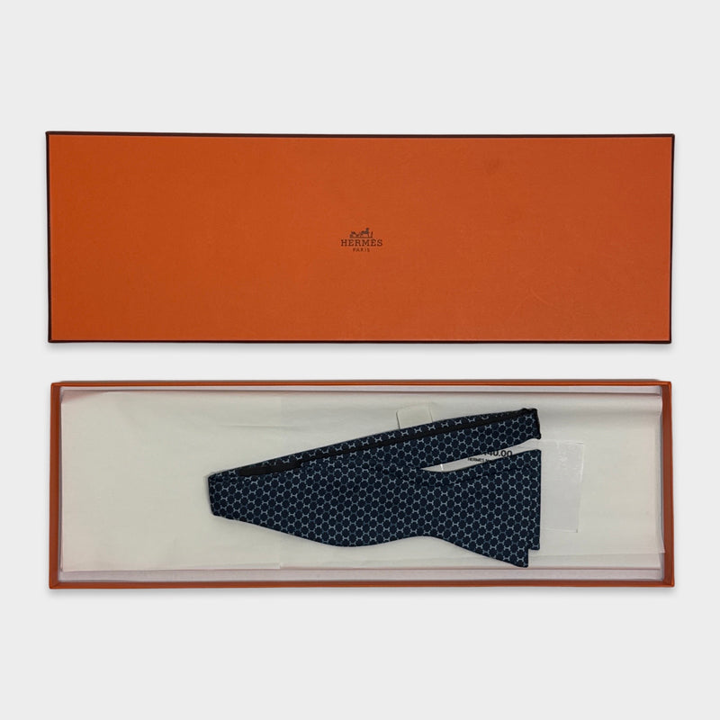 Hermès Blue Logo Bow Tie