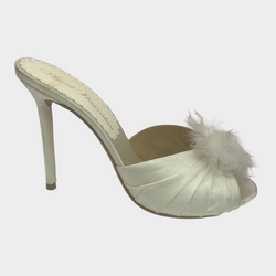 Agent Provocateur Enrica white satin mules