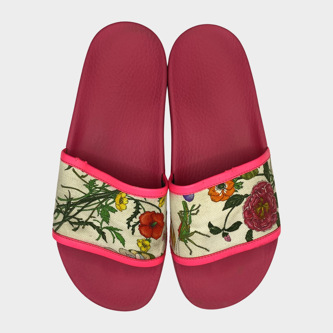 Gucci floral sale print slides