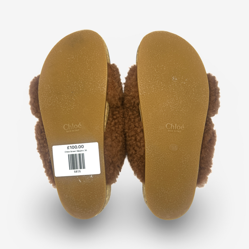 Chloe Women's Brown Teddy Sliders