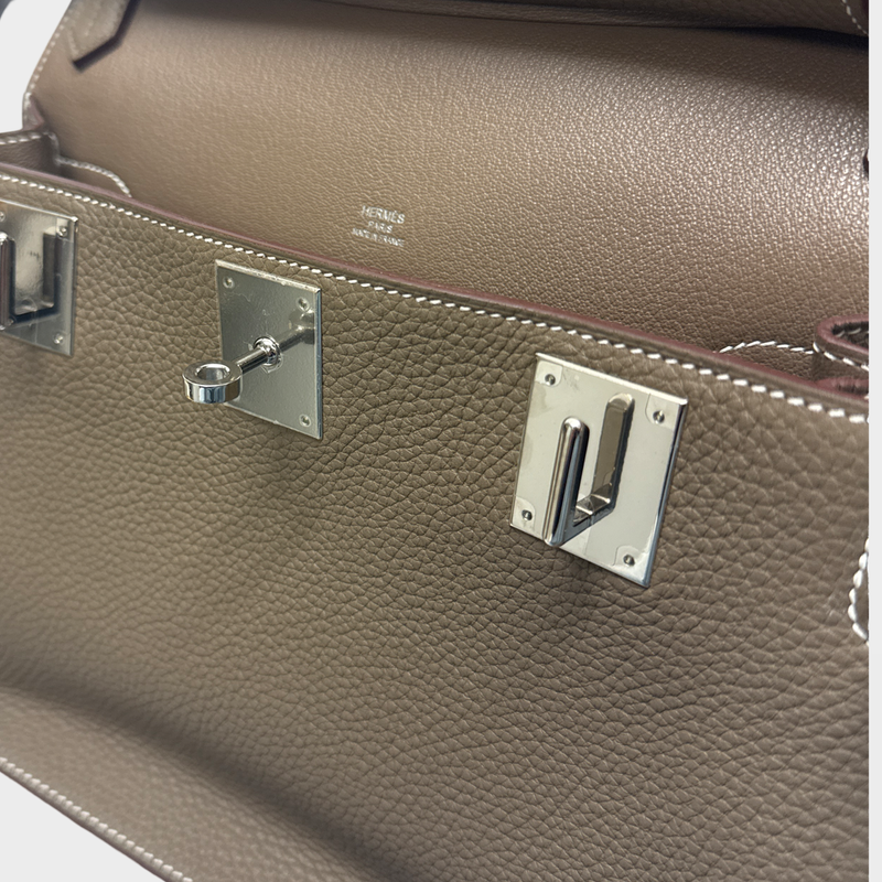 Hermès Jypsiere 28 Etoupe leather Handbag